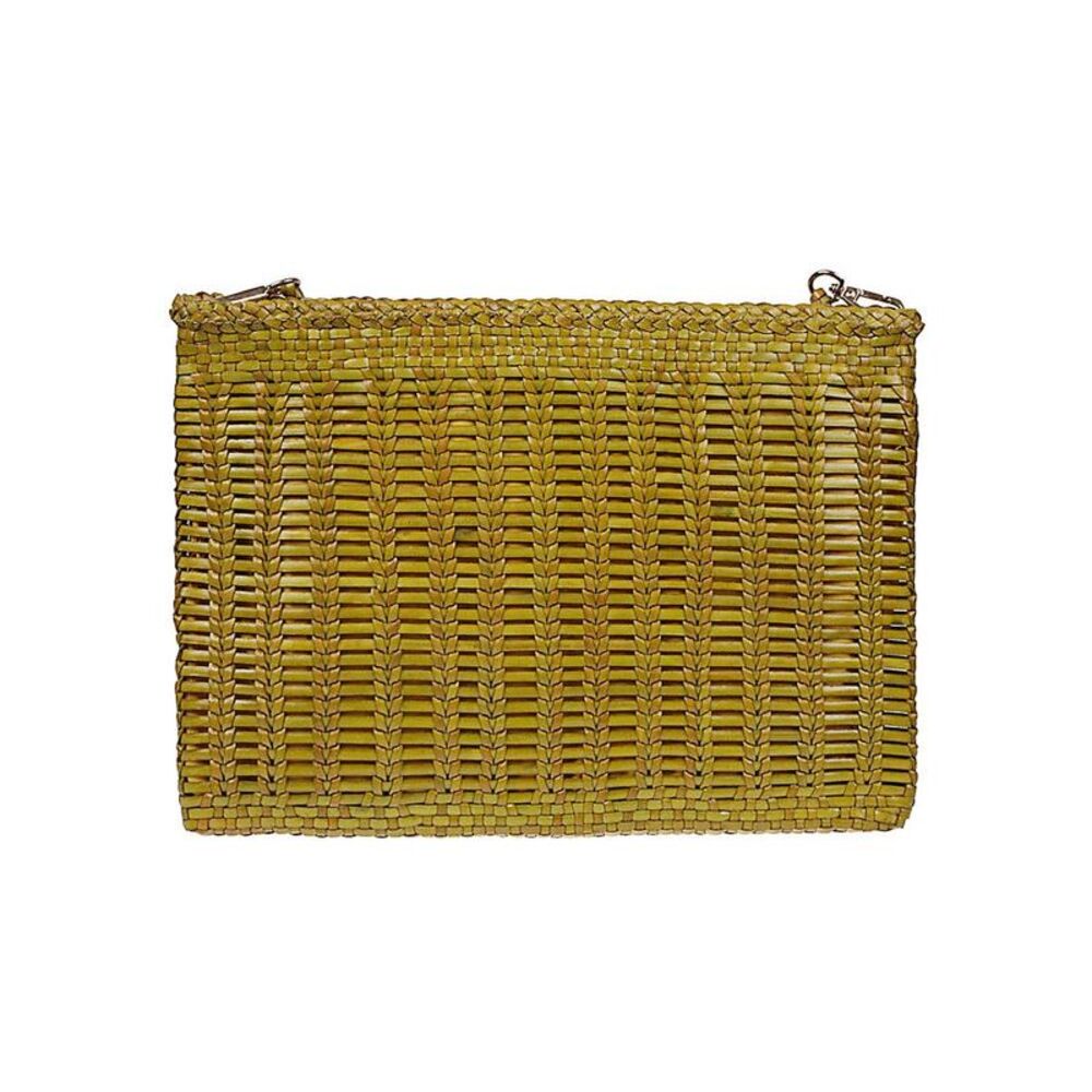 VIPERA Woven Clutch Bag with Chain Detail Women YELLOW Handbags